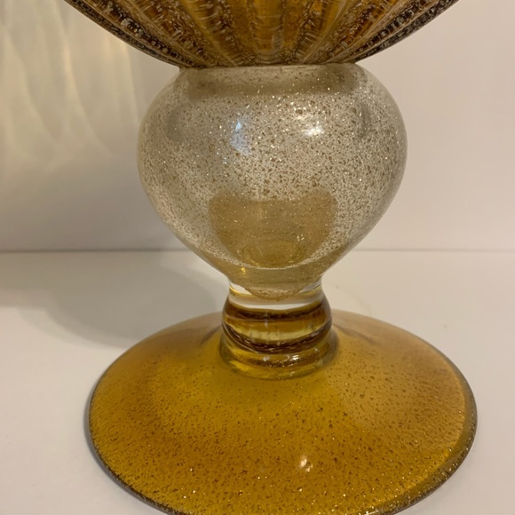 1960’s Mentel URNS Amber Infused Gold Flake Glass - Picture 4 of 11